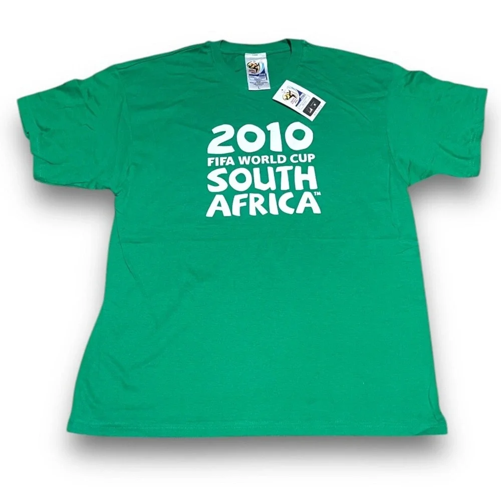2010 FIFA World Cup T-Shirt Size L South Africa Football Soccer Green NWT